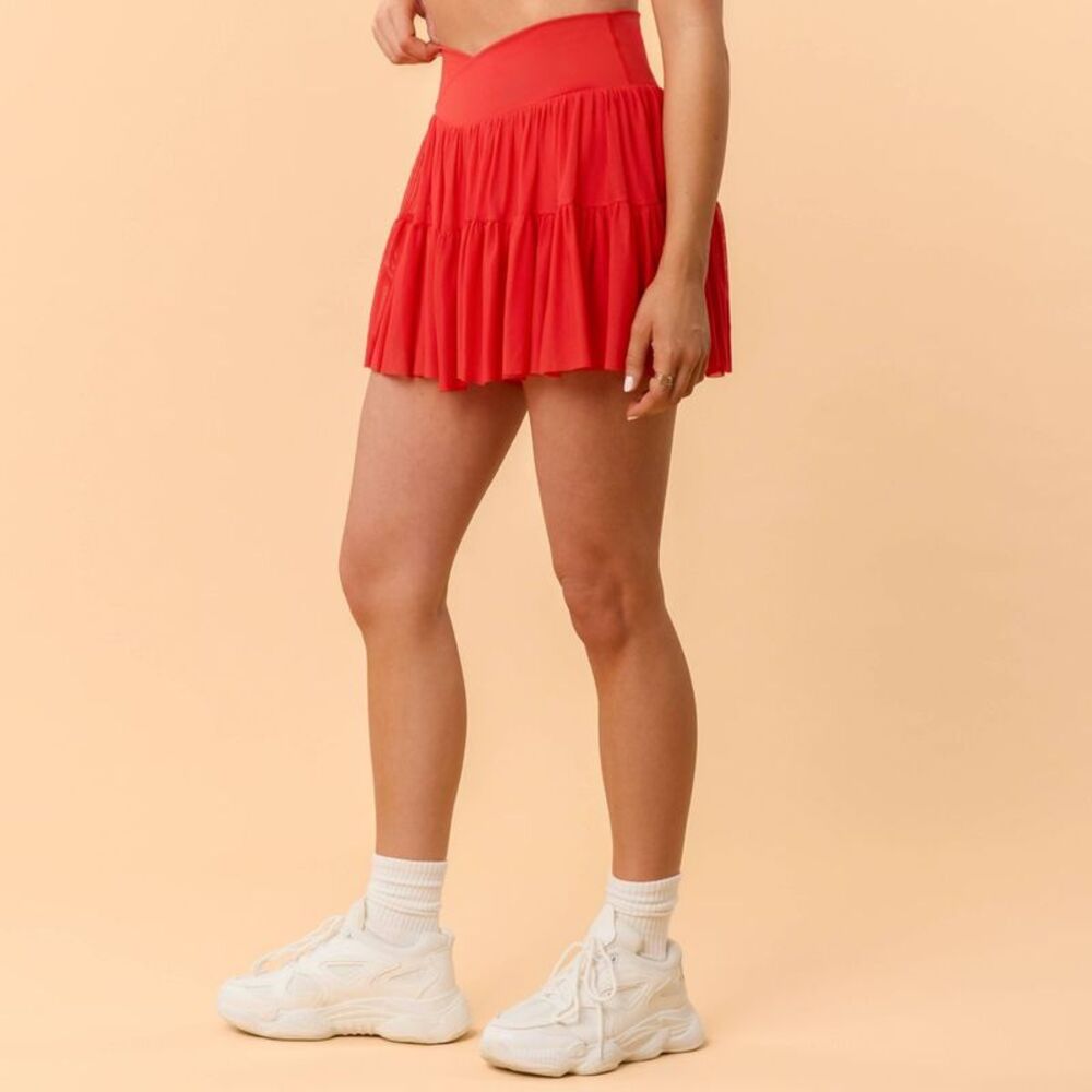 Blogilates Women's Red Tiered Active Skort - Picture 4 of 4